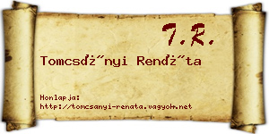 Tomcsányi Renáta névjegykártya